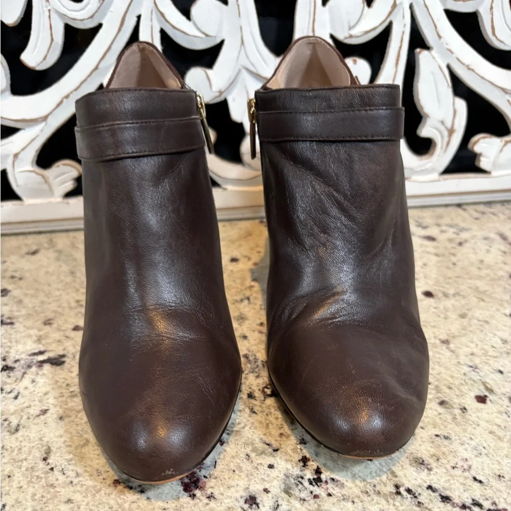 Vince Camuto Vanna Leather & Suede Ankle Boot Size 9 Coffee Bean